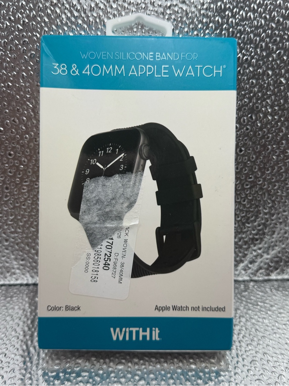 NEW Woven Silicone BAND FOR 38 & 40MM APPLE WATCH Black Casual Modern (No Watch)